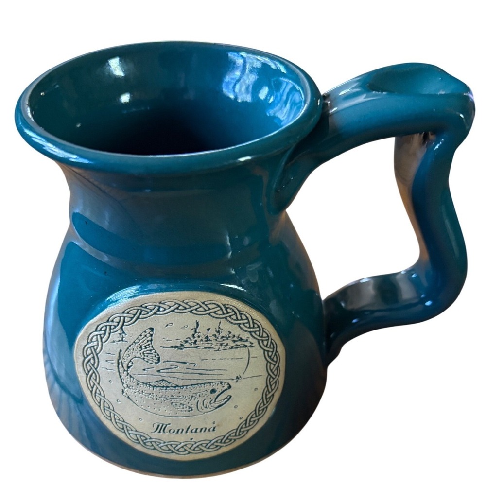 Montana Trout Pottery Mug Glazed Stoneware Handcrafted outdoor Souvenir Cup gift